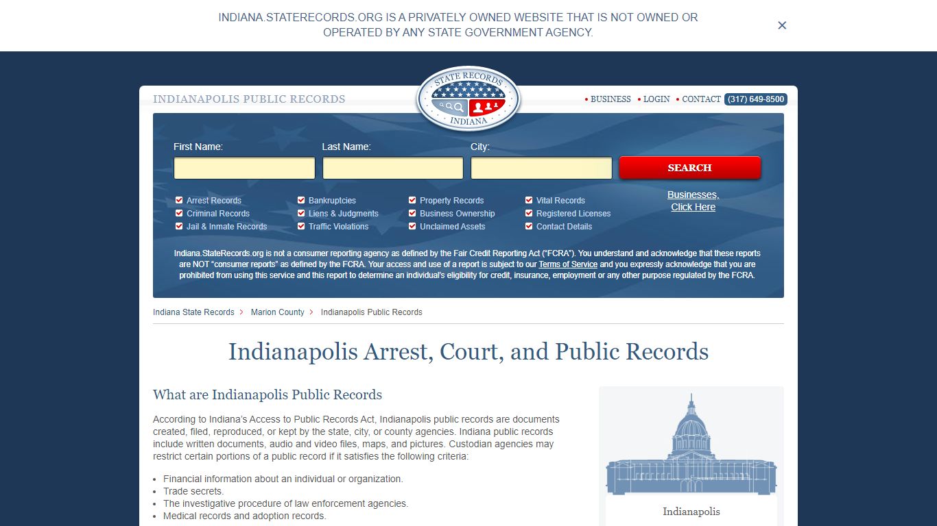 Indianapolis Arrest and Public Records - StateRecords.org