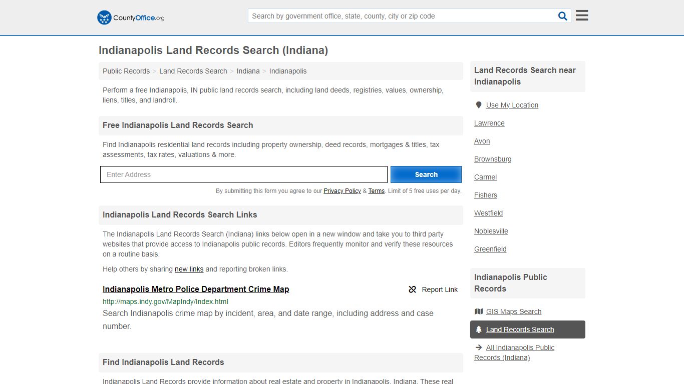 Indianapolis Land Records Search (Indiana) - County Office